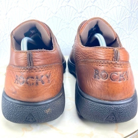 Vintage Rocky Shoes Mens Size 11 Brown Pebble Grain Leather Monk Strap Split Toe - Picture 6 of 11